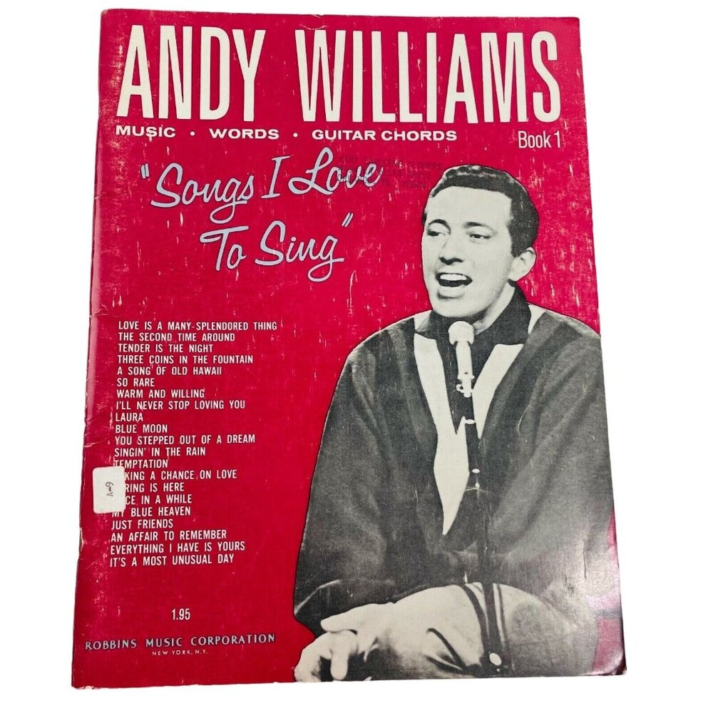 Song Book Sheet Music Andy Williams Songs I Love To Sing Book 1963 u